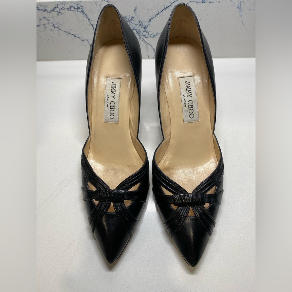 Jimmy Choo Black Leather Heels